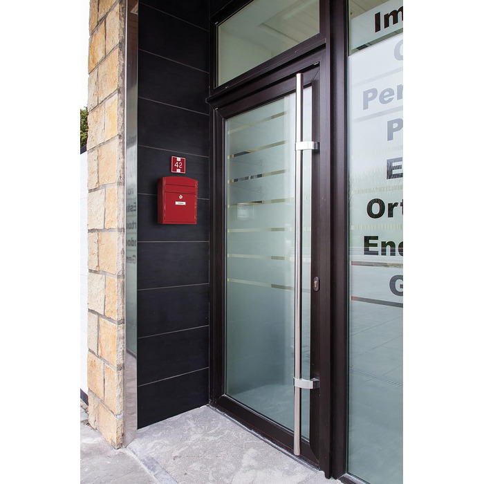 Поштова скринька ARREGUI Compact E5731 сталева, біла (червона) S (DIN A5), настінна, водонепроникна, з табличкою для імені, 2 ключі, проста установка