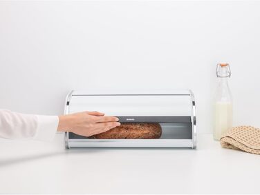 Контейнер для хліба Brabantia Rollbrotkasten, чорний мат, середній, для зберігання хліба, багелів та булочок
