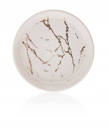 Набір аксесуарів для ванної кімнати (3 предмети), біло-золотий, стиль гламур