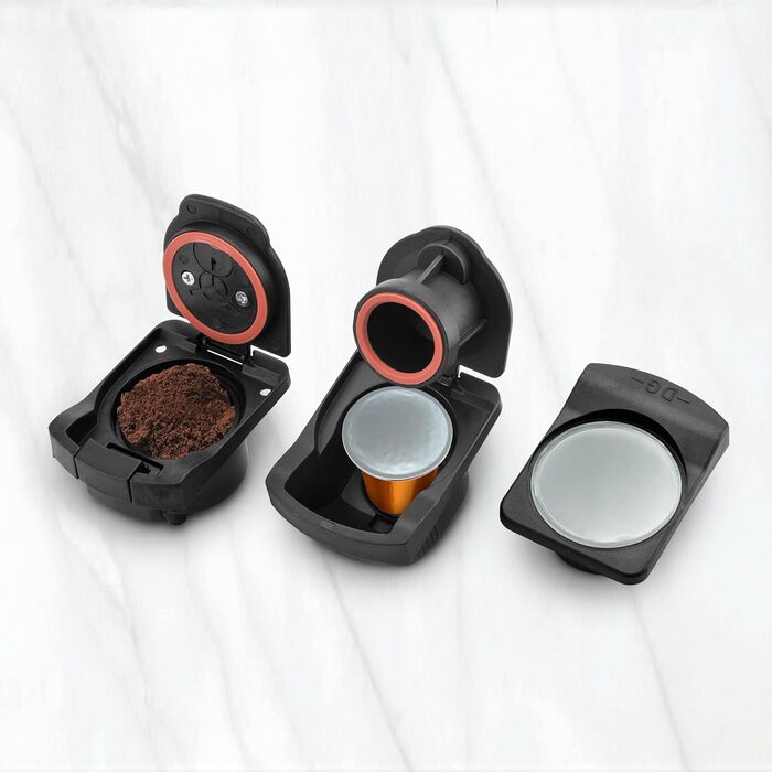 Ufesa Bellagio 3-in-1 Multi-Capsule Coffee Machine for Nespresso Original Capsule, Dolce Gusto, or Ground Coffee, Digital Touch Panel with 7 Levels, 1 L Water Tank, 1400 W, 15 Bar Pressure, Compact