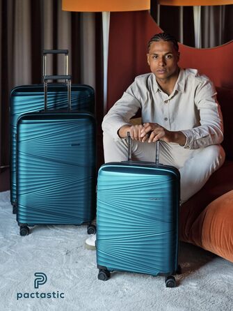 Валіза-тележка велика, XL, 75 см, 103 літри, поліпропілен, з TSA-замком, Collection 02, туркенітовий колір