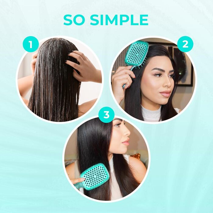 Щітка для розчісування волосся FHI Heat UNbrush - безболісне розчісування мокрого та сухого волосся будь-якого типу, DuoFlex-щітинки, антистатична, легка, з вентиляцією, блакитна