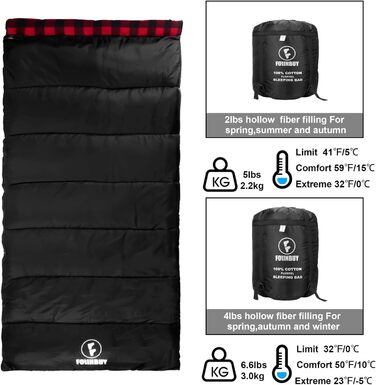 Спальний мішок фланелевий теплий 3-4 сезони XXL з бавовняним підкладом для дорослих, відпочинку на природі, риболовлі, кемпінгу, походів, легкий для дому та вулиці. Синій з наповнювачем 2lbs (Червоний з наповнювачем 2lbs)
