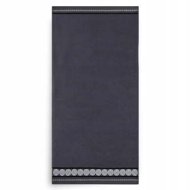 Великий банний рушник ZWOLTEX RONDO 2 з вишивкою, чорний, 450г, 70x140см