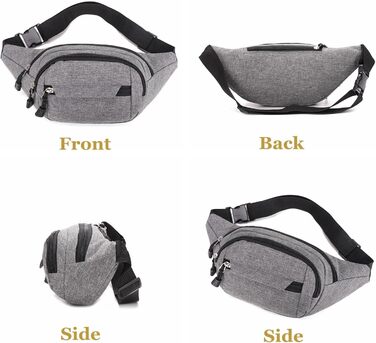 Водонепроникна поясна сумка-рюкзак для жінок та чоловіків, ідеальна для туризму, кемпінгу, велосипеду та подорожей, чорного кольору, велика