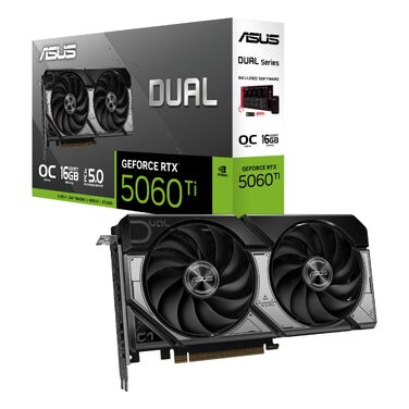 Ігрова відеокарта ASUS Dual GeForce RTX 5060 Ti OC Edition 16GB GDDR7, чорна
