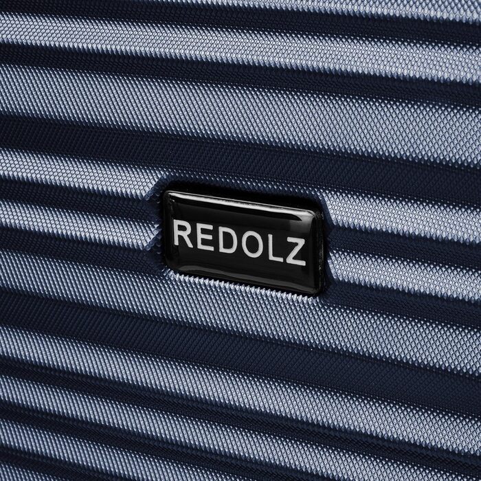 Набір пластикових валіз REDOLZ з 3-х предметів, легкі дорожні тролеї, темно-синій колір (розмір L)