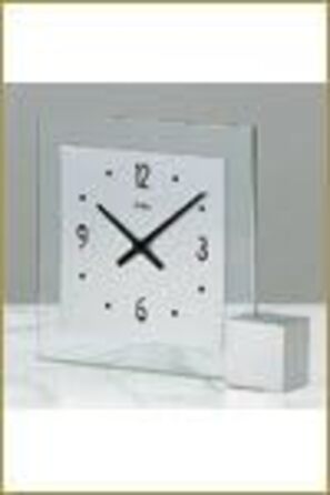 AMS Quartz Table Clock, Silver, 19 x 16 x 4 cm