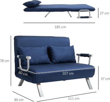 HOMCOM Adjustable Backrest Sleeper Sofa