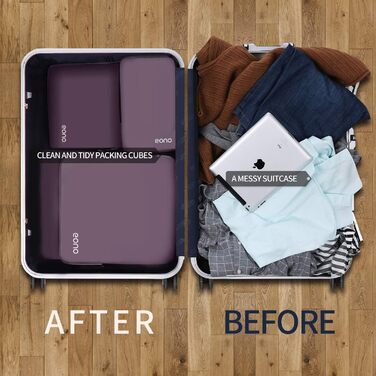 Органайзери для подорожей Eono by Amazon: набір кубів для пакування, 4 шт. (Сірий)
