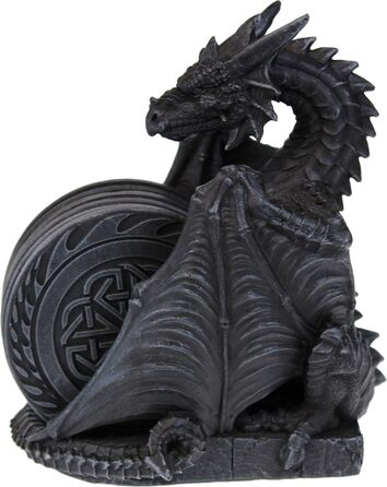 Nemesis Now Dragons Lair Coaster Set, 16.5 cm, Black