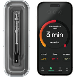 Chef iQ Smart Thermometer Add-on №2: Bluetooth/WiFi, моніторинг 2 продуктів, для гриля, духовки, коптильні, фритюрниці, плити. Потрібен хаб (Хаб + 1 зонд (2023))