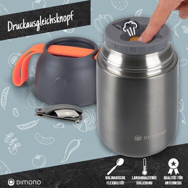 Ланч-бокс Dimono® з нержавіючої сталі, 700 мл - контейнер для їжі на виніс