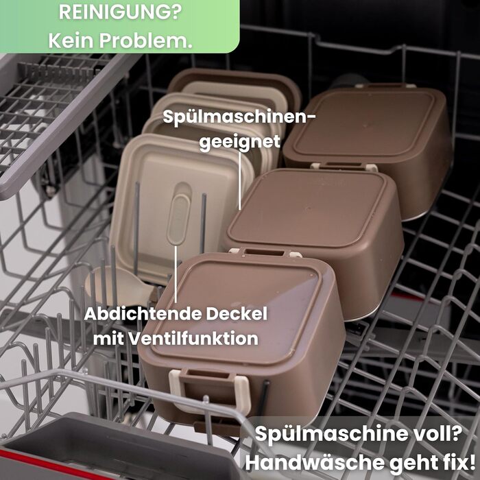 Бенто-бокс 'Remy' 2100мл, 3 секції з відділеннями та столовим прибором, преміум-якість, нержавіюча сталь, BPA-free, велика ланчбокс для дорослих, для Meal Prep, миється в посудомийній машині та підходить для мікрохвильової печі