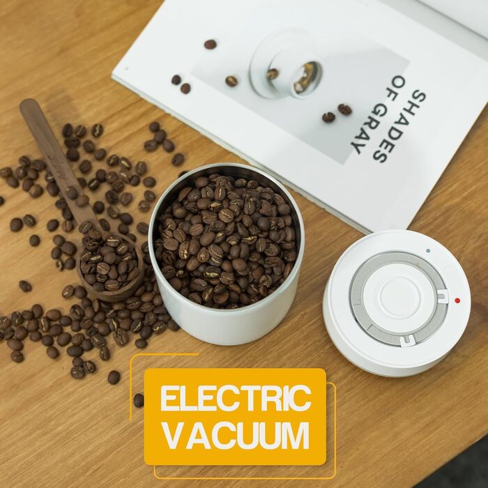 Металева кавова банка з герметичним закриттям, 500г, нержавіюча сталь, для зберігання кавових зерен та меленої кави, KF1