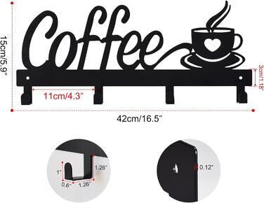 CUKE2BEET Wall-Mounted Coffee Cup Holder – Cup Organizer for Coffee Bar, Kitchen Utensils