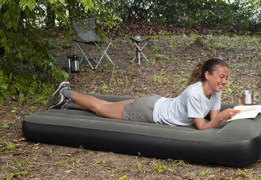 Надувний матрац Bestway TriTech XL з вбудованим насосом, сірий 191x97x30 см (1067929)