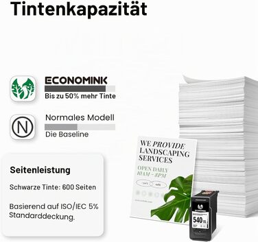 Чорний картридж Economink PG-540 (сумісний з Canon 540, 540 XL) для принтерів Pixma TS5150, MG3650, MX475 та інших серій MG/MX/TS