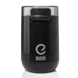 Електрична кавомолка EUREL KMA з нержавіючого сталі, змінний помел, компактний дизайн, 45г – чорний колір