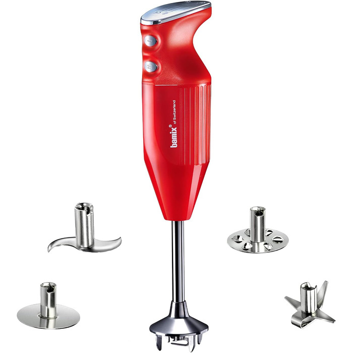Bamix Stabmixer Set M350 MAXX: Блендер занурювальний, швейцарський, 350 Вт, 2 швидкості, набір з насадками (м'ясорубка, овочерізка, вінчик, диск)