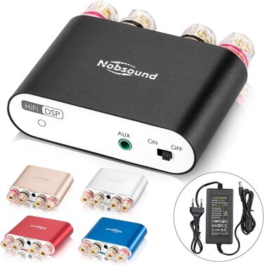 Nobsound NS-10G PRO стерео підсилювач Hi-Fi DSP 2x100Вт, Bluetooth 5.0, 2-канальний міні аудіо підсилювач для домашніх колонок, цифровий, чорний, з блоком живлення