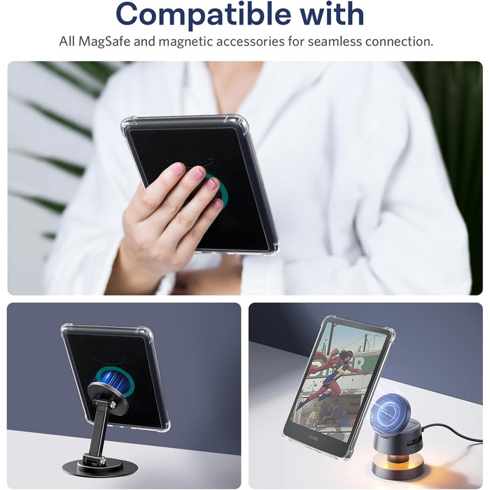 Чохол CoBak Klar для Kindle Paperwhite 12 (7 дюймів, 2024) та Kindle Colorsoft Signature Edition (7 дюймів, 2024) - прозорий, легкий, захист від подряпин, м'який (Z_Jadegrüne Ring)