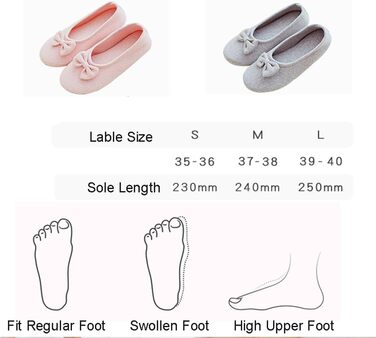 Жіночі та дівчачі балетки-халапи з бантиком, теплі та зручні домашні тапочки для дому, офісу, спальні. Розмір 39/40 EU, сірий колір.