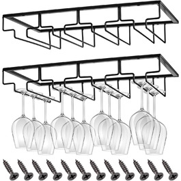 Підставка для келихів CIRULLI (2 шт.) - металева, на 4 келихи, для кухні, бару, ресторану, чорна