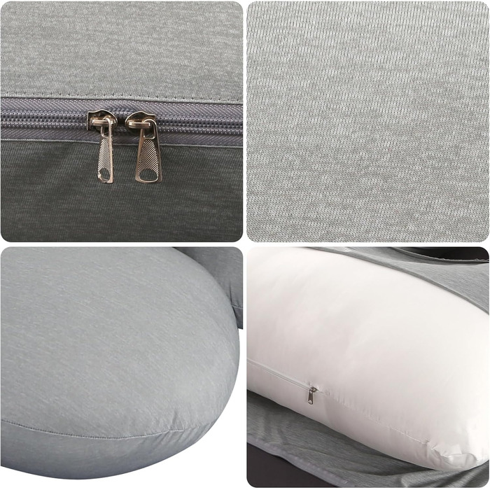 М'який вагітний подушка GKXLH – подушка для вагітних для підтримки спини, живота, стегон, ніг, J-подібна подушка для вагітних, повного тіла, знімний чохол (Кooling Grey)