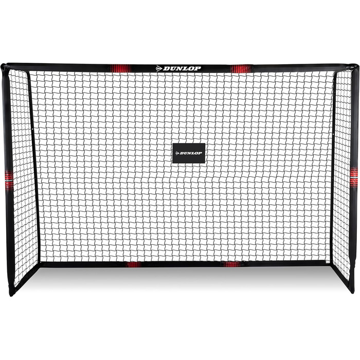 Ворота футбольні Dunlop 240x160x85/120x300x200 см, метал, для тренувань, всі вікові групи, проста збірка (чорний/червоний)