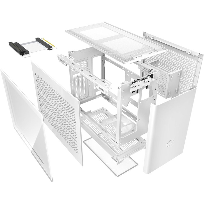 Корпус Mini-ITX Cooler Master MasterBox NR200P V2 білий з прозорою бічною панеллю, вертикальним розташуванням відеокарти та вентилятором 120 мм PWM