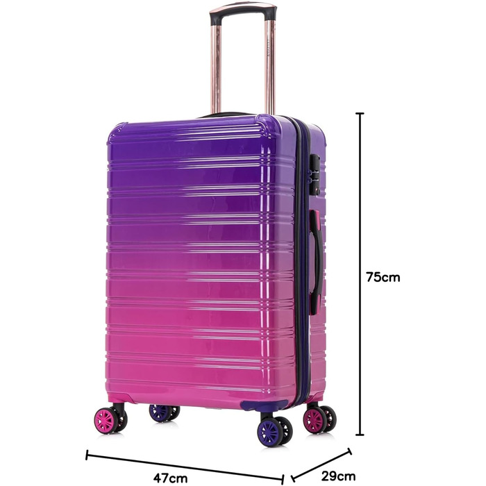 Набір валіз з полікарбонату 3 шт. | Кабінський, середній та великий кофри | Набір валіз | Турквіс (65 см)