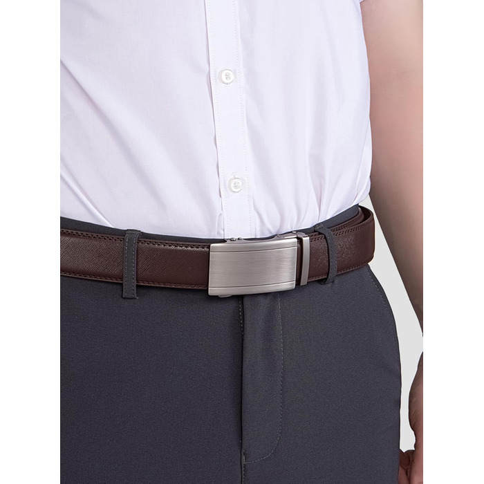 Чоловічий шкіряний ремінь Acewin з автоматичною пряжкою, робочий, регульований, ширина 35 мм, довжина 105 см, розмір 26'-32', колір 02-brown