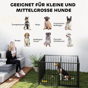 Вольєр для собак PawHut 76 см, сталевий, чорний, 240 x 120 x 76 см, 240л