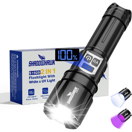 Ліхтар Shadowhawk 2-в-1 LED/UV, акумуляторний, 500000 люмен. Ідеально для інспекції, кемпінгу та відпочинку на природі. З регулюванням яскравості та UV-режимом.
