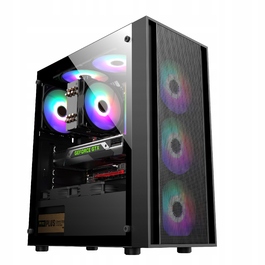 Корпус Midi Tower ROCC01, 4x ARGB вентилятори + контролер, чорний