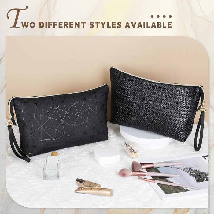 Косметичка жіноча мініатюрна, пудрова, водонепроникна, для подорожей, органайзер, чорно-бежева