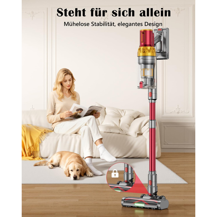 Бездротовий акумуляторний пилосос X10 з зарядною станцією та анти-заплутувальною насадкою для твердих підлог, килимів та шерсті тварин (75 хвилин роботи)