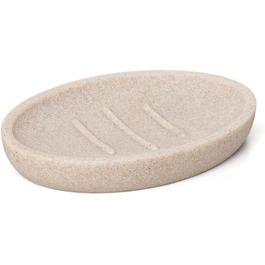 Миска для мила TATAY Bora, полірезин, без BPA, бежевого кольору, 13 x 9 x 1,9 см