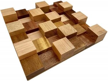 Акустичний диффузор 2D 500 (30x30 см) — дерев'яна настінна панель для корекції звуку, Mix