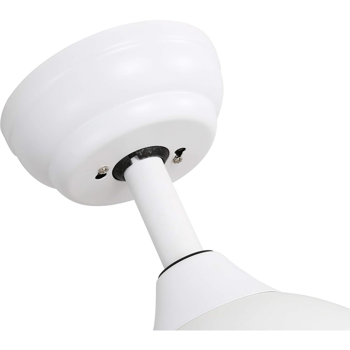 Стеляний вентилятор FINXIN з LED-лампою 132/122 см для спальні, вітальні, їдальні. Включає мотор, пульт керування (5 лопатей, білий)