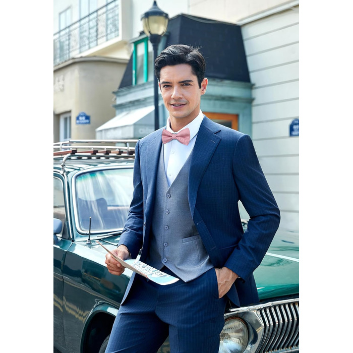 Краватка-метелик чоловіча Enlision з кишеньковим хустинкою - Комплект краваток для весілля, пов'язування, костюма, з подарунковою коробкою (Рожевий 2)