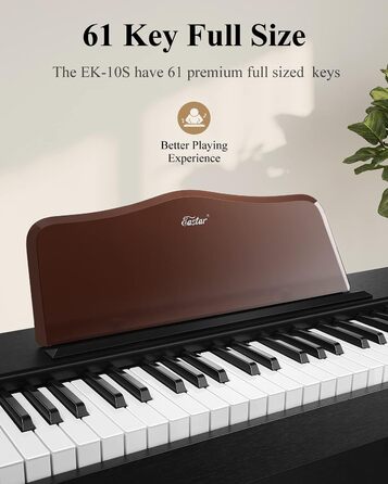 Клавіатура Eastar EK-10S, 61 клавіш, цифловий піаніно для початківців, дітей. З педалью сустейну та підставкою для нот.