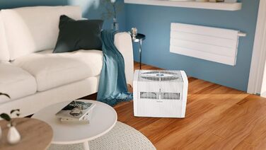 Зволожувач повітря Venta Luftbefeuchter LW25 Comfort Plus: тиха робота 24 дБ(A), енергоефективний, холодний зволоження без фільтрів, 7 л резервуар, до 45 м², автоматичний та Sleep-режим, функція ароматерапії Brillanweiß