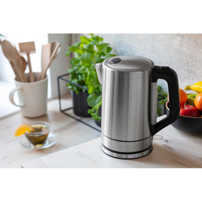 Електричний чайник MPM MCZ-85/G1, 1.7 л, без BPA, бездротовий, 360° поворотна база, антинакипний фільтр, автовимкнення, чорний, 2200W (сталь)