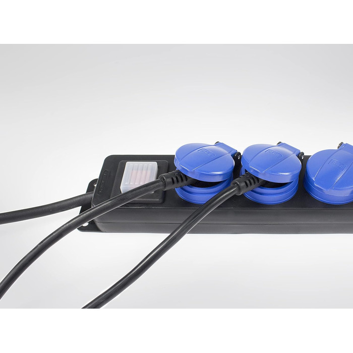 Розподільна коробка з вимикачем Schwabe, 5-фальна, IP44, 230V, 16A, 4.5м, для зовнішнього використання (2 шт. в упаковці)