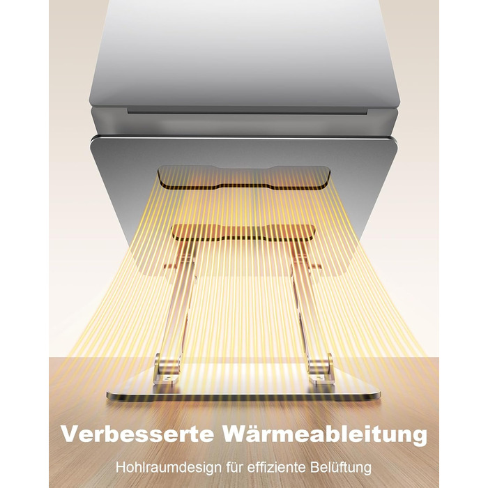 Підставка для ноутбука Babacom з охолодженням, регульована по висоті, ергономічна, складна, для MacBook Air/Pro (10-16 дюймів)