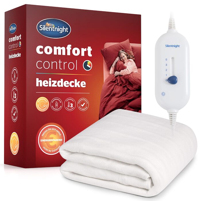 Електрична ковдра Silentnight Comfort Control 140x150 см з 3 рівнями нагріву | Тепла підстилка для ліжка, швидко нагрівається, пральна машина, машинне прання | Підстилка для ліжка, грілка