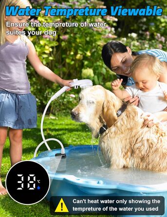 LIBERRWAY Camping Shower with Pump [90-140 Min] - IPX7 Waterproof Pump with Temperature Gauge & Pressure Regulation | Portable Outdoor Shower for Camping, Dog Shower with 2m Hose