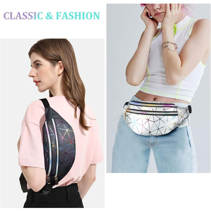 Спортивна поясна сумка Flintronic: світловідбиваюча, водонепроникна, з відділенням для карт. Ідеальна для подорожей, піших прогулянок, велоспорту та активного відпочинку. Комплект 2 шт (чорний + сріблястий)